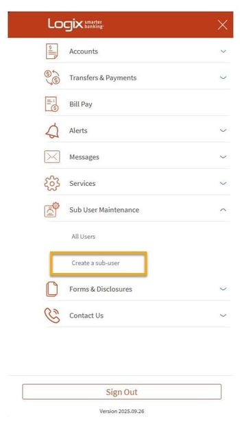 Create a sub-user