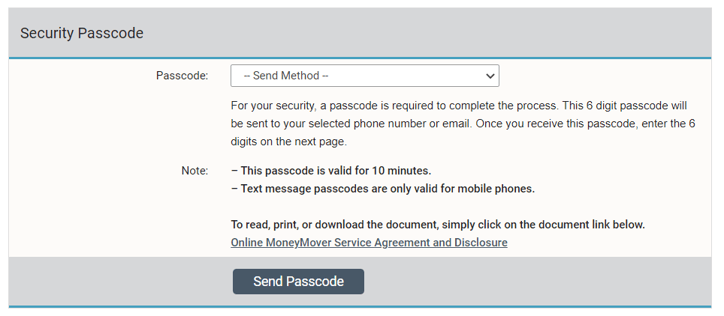 Send Passcode