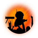 Graphic depicting a silhouette of a musician playing a guitar on stage in front of an audience with raised hands, set against a vibrant orange background.